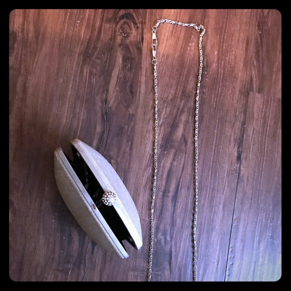 Silver clutch with chain